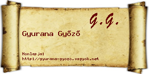 Gyurana Győző névjegykártya